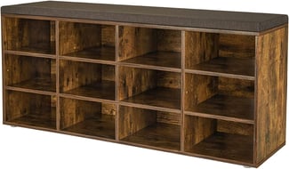 Botník se sedací plochou, 12 přihrádek, 48x78.5x30.3 cm