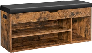 Schuhbank gepolstert, 3 Fächer, bis 150kg, 44x100x30cm