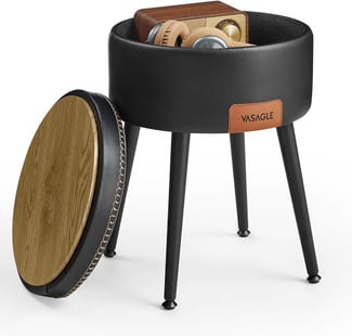 Sitzhocker mit Stauraum, Rund, 44,4x38,2x38,2cm
