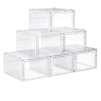 Schuhboxen Set, 6 Stück, Stapelbar, Tür, 19x27x34.5cm