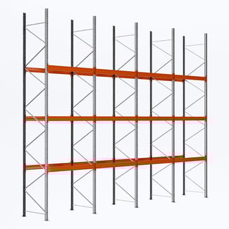 Paletový regál |základní modul| 4 moduly