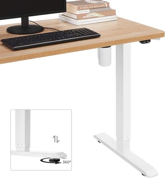 Bílý výškově nastavitelný rám stolu - Hover