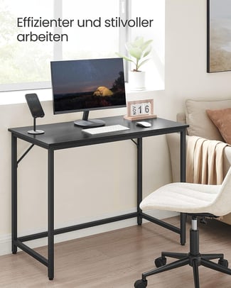 Computertisch, Schmal, Schwarz, 75x100x50cm - Hover