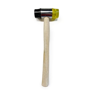 Gummihammer Ø 30mm mit Silikonseite mit Holzstiel - Hover