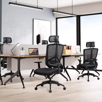 Bürostuhl, Ergonomisch, Höhenverstellbar, Schwarz, 118.5-125x69x67,5cm - Hover