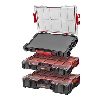 Kleinteilebox Set: Qbrick System PRO Organizer 300 + 200 + 100 MFI mit Wandadapter - Hover