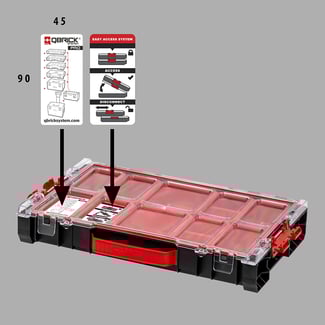 Kleinteilebox Set Qbrick System PRO mit 8 variablen Fächern und Polycarbonatdeckel - Hover