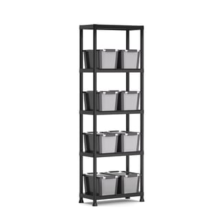 Set Kunststoffregal 174x60x30 cm mit 8x Kunststoffboxen - Hover