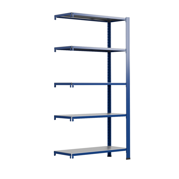 Zusatzmodul für Steckregal aus Metall T Profil 250x100x50cm 5 Böden