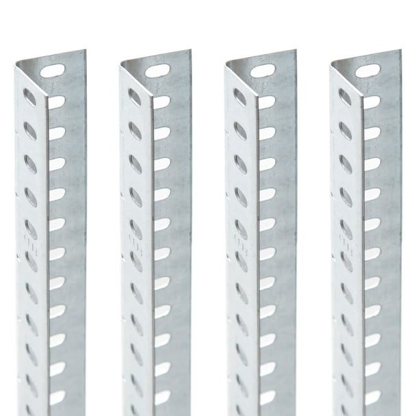4x stojiny L pre skrutkové kovové regály 250x3,5x3,5 cm