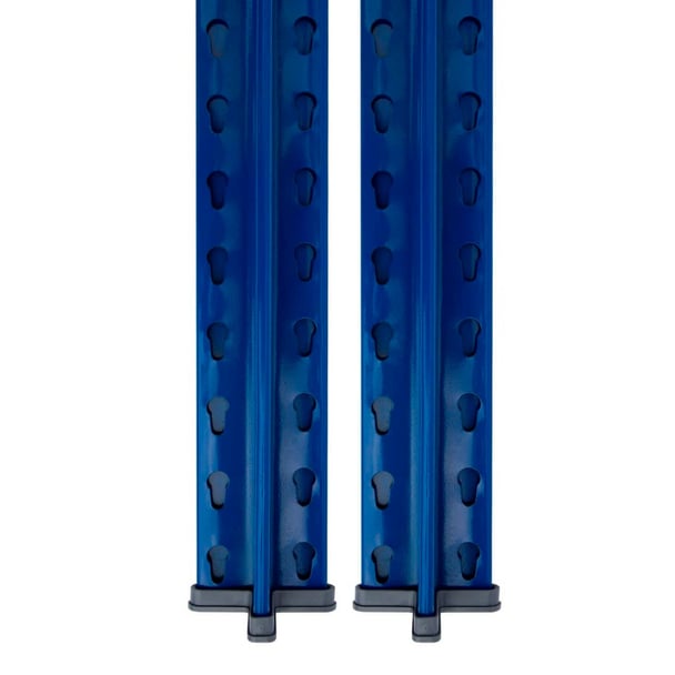 2x Stojiny T pro bezšroubové kovové regály 200x7x4 cm