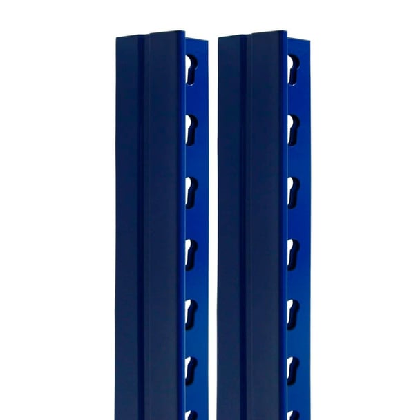 2 T-Winkelprofile für Steckregal 250x4x4 cm in Blau