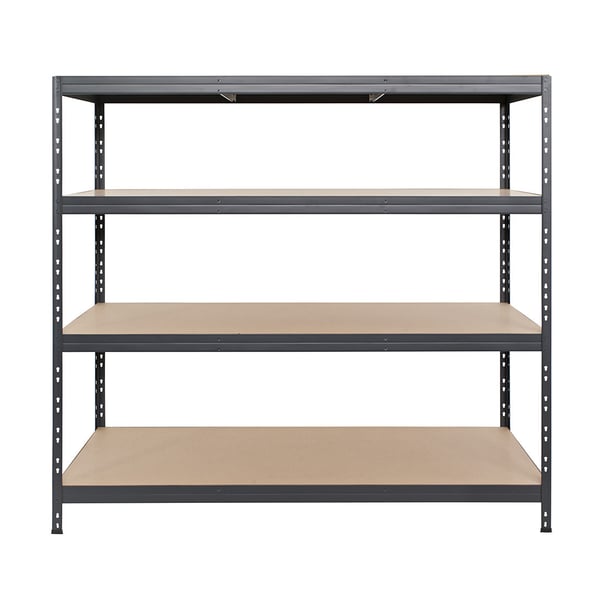 Schwerlastregal RIVET 180x180x60cm, 4 HDF-Platten, anthrazitgrau