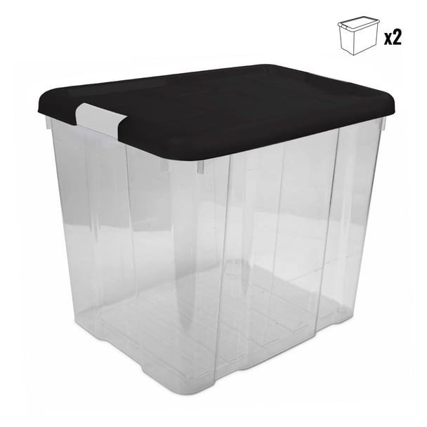 Aufbewahrungsbox mit Deckel 35L - 2er Pack