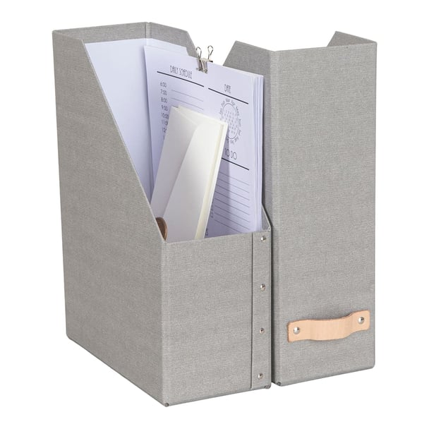 Stehsammler aus recycelten Faserkarton WILLIAM , 2 Stk., 31x11x24 cm, grau