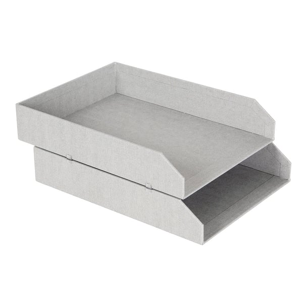 2x organizér na dokumenty HAKAN zo 100% recyklovateľného papiera 6x23x31 cm, sivý