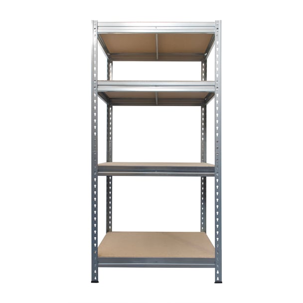Schwerlastregal BULLRACK RIVET 200x100x60 cm mit 4 DTD-Platten, je 450 kg Traglast, Zink