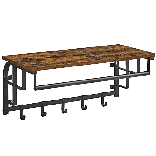 Wandgarderobe Industrial mit Ablage und Haken, 66x30x27cm