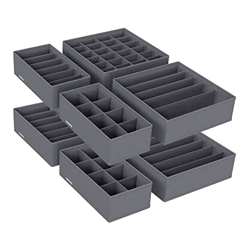 Úložné boxy na spodné prádlo, 8 ks, tmavo sivé