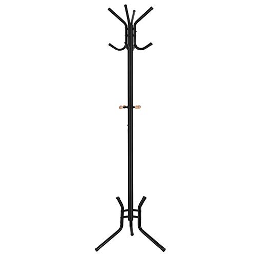 Garderobenständer aus Metall, stabil, Schwarz, 176x49x49cm