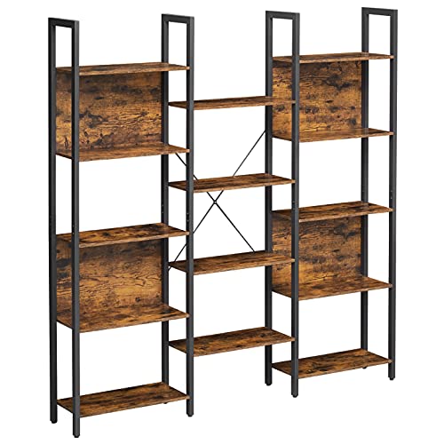 Wohnzimmerregal Industrie-Design, 14 Ablagen, Metallgestell, 166x158x24cm