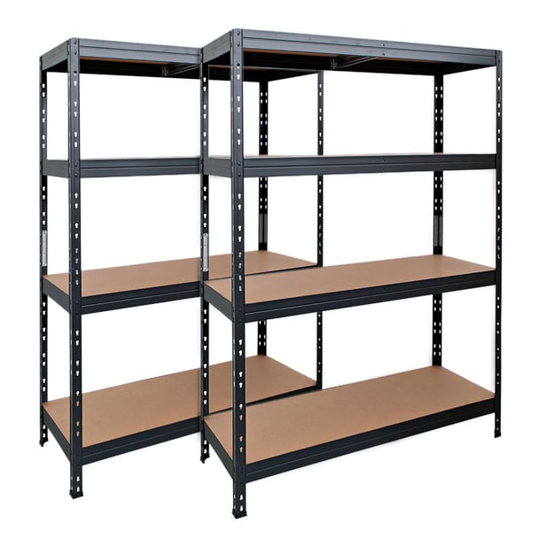 Master Regale 2er-Set RIVET Schwerlastregal mit HDF-Platte 180x120x45cm (HxBxT) 4 Böde, 250 kg pro Boden anthrazitgrau. Steckregal Metallregal Kellerregal Lagerregal Werkstattregal Garagenregal Industrieregal