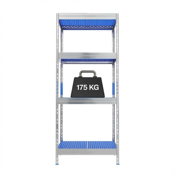 Lebensmittelregal mit 4 Kunststoff-Böden, Höhe 180 cm