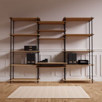DECO Regalsystem: Schreibtisch mit Regal 185x151x52,5cm mit Zubehör - Hover