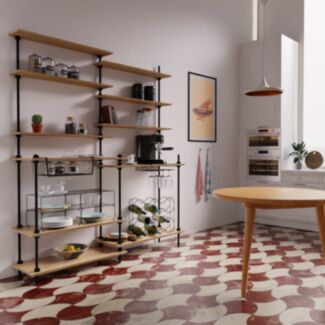 DECO Regalsystem: Standregal und Wandregal 185x160x35/17,5 cm mit Zubehör  - Hover