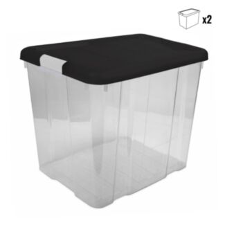Aufbewahrungsbox mit Deckel 35L - 2er Pack - Hover