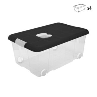 Aufbewahrungsbox mit Deckel 36L - 4er Pack - Hover