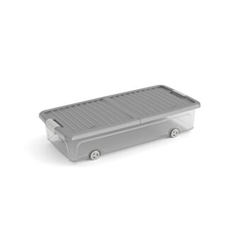 Aufbewahrungsbox mit Deckel auf Rollen 32 x 59 x 39 cm – Transparent
