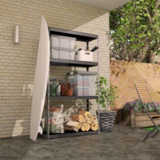 Outdoorregal Metall Grau, 180x100x38cm - Hover