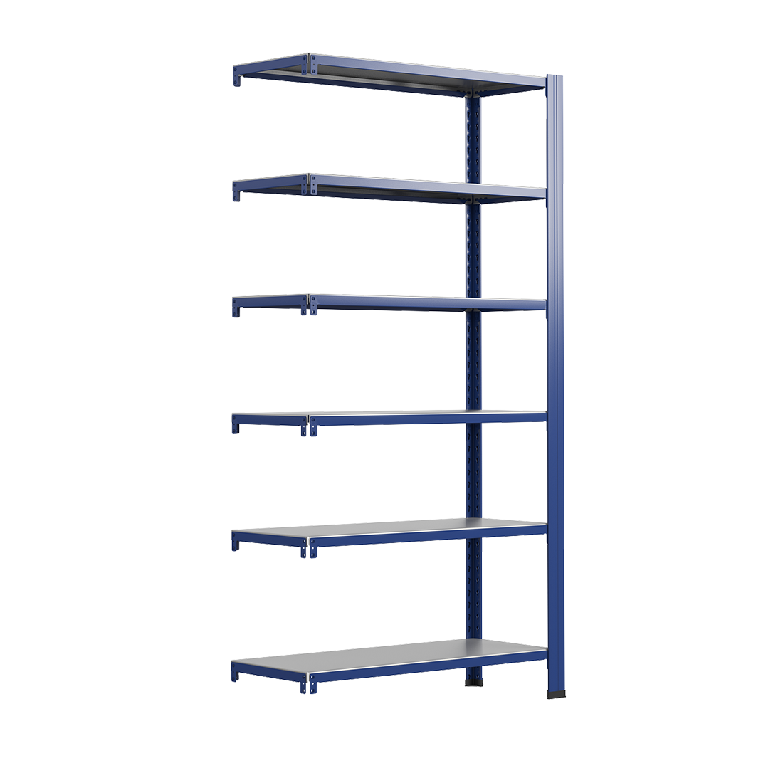 Zusatzmodul für Steckregal aus Metall T Profil 250x60x30cm 6 Böden