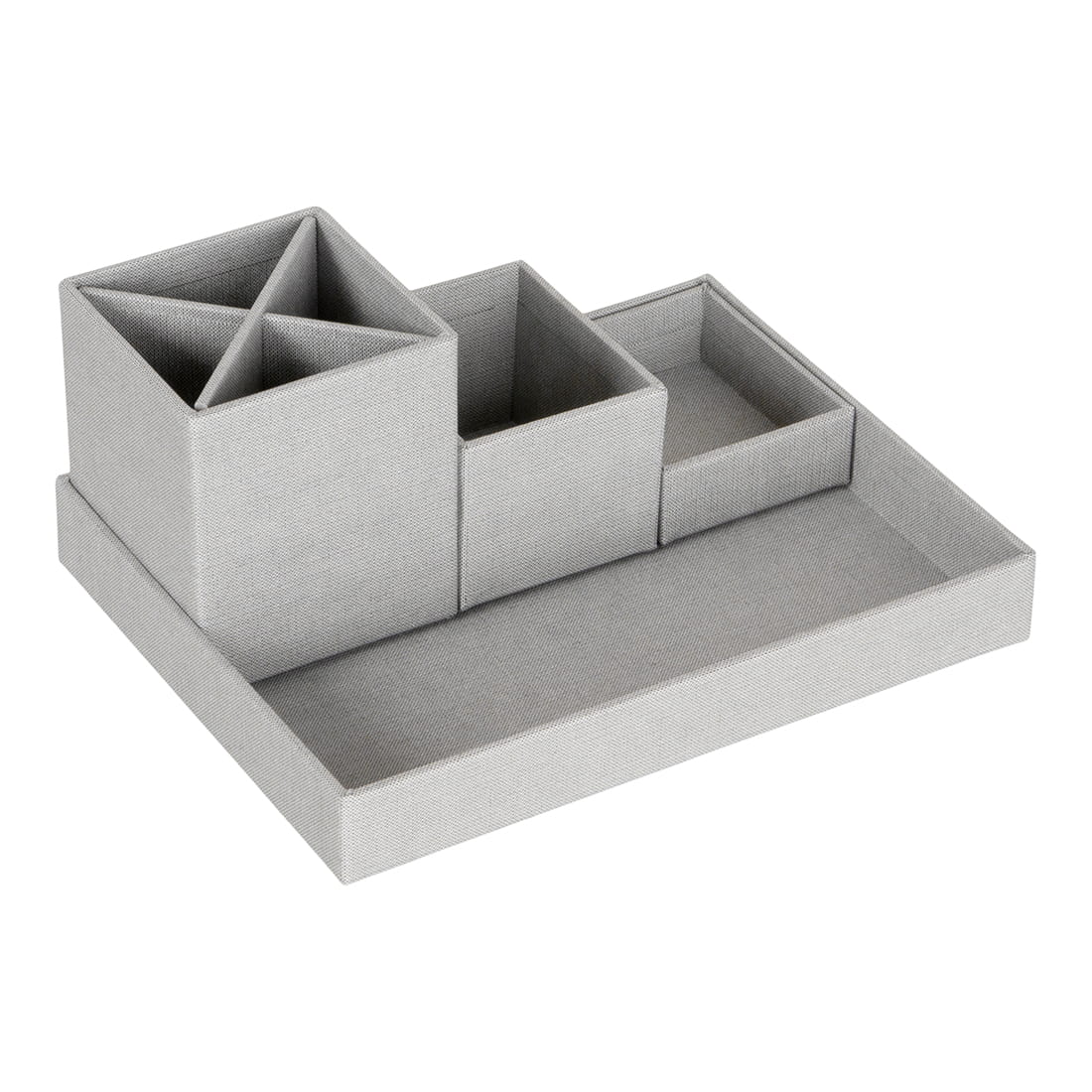 Schreibtisch Organizer aus recycelten Faserkarton LENA 11x18x23 cm, grau