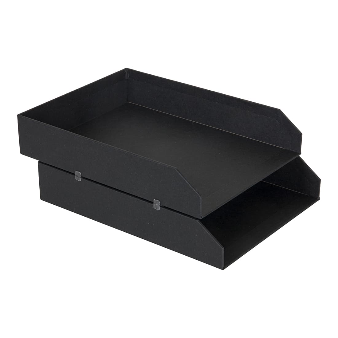 Briefablage aus recycelten Faserkarton HAKAN, 2 Stk., 6x23x31 cm, schwarz