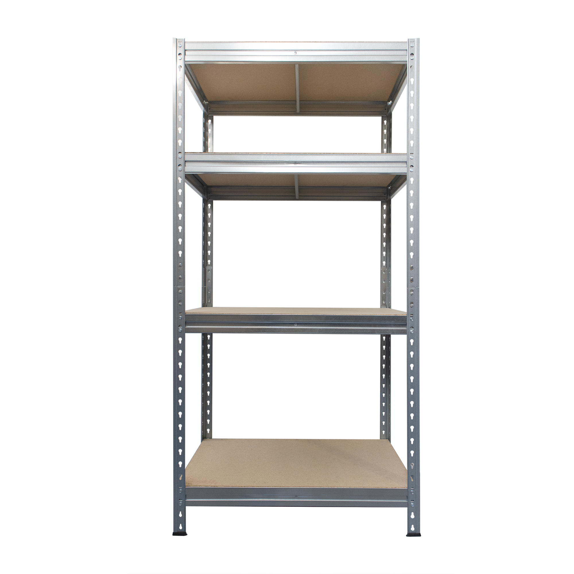 Schwerlastregal BULLRACK RIVET 200x100x60 cm mit 4 DTD-Platten, je 450 kg Traglast, Zink