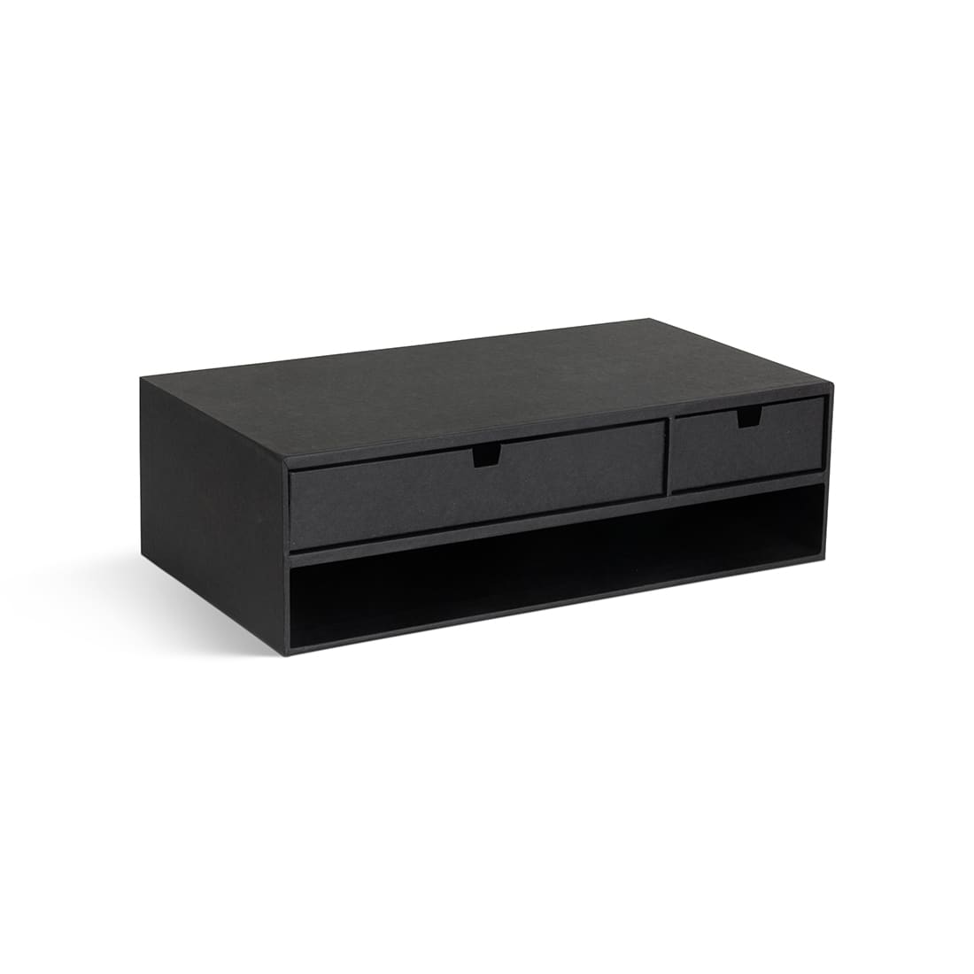Monitorerhöhung mit Schubladen, Monitorständer, 48,5x26x14,5cm, schwarz