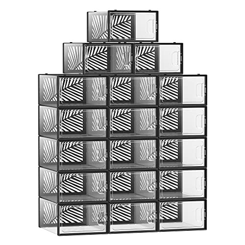 Schuhboxen, 18 Stück, Stapelbar, 14.3x23.2x33.5cm, bis Größe 44