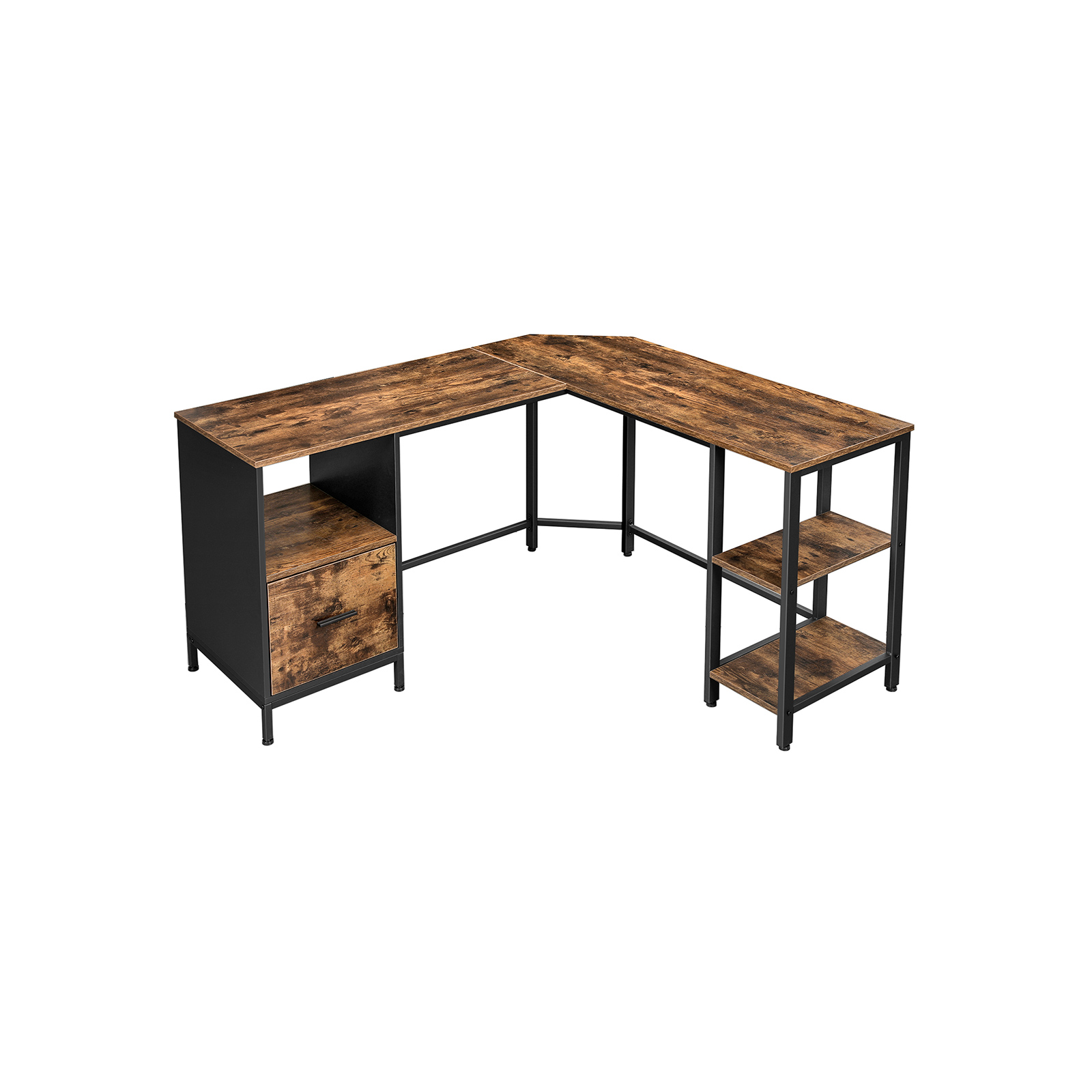 Eckschreibtisch, Mit Schrank und Hängeregistratur, 75x137x150cm